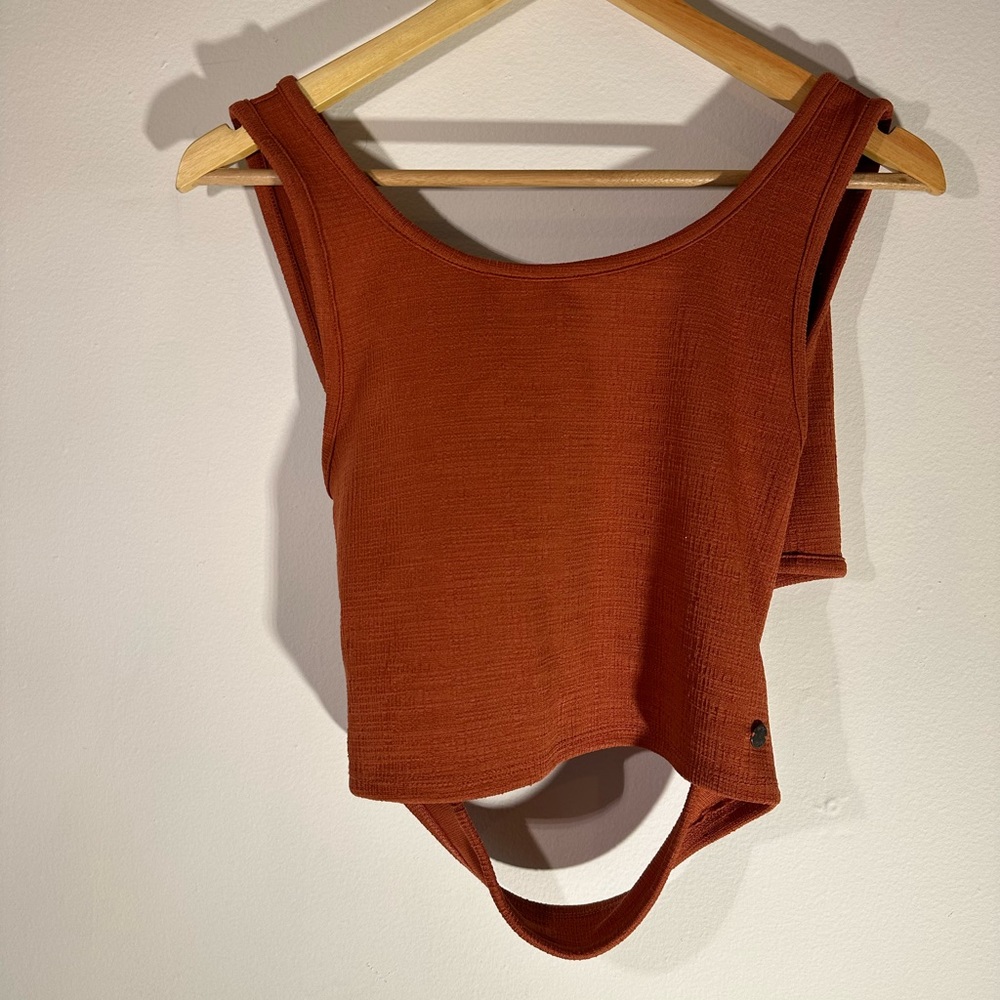 Burnt Orange Roxy Crisscross back Halter Top